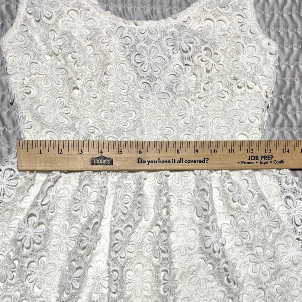 Bohemian Eyelet Short White Lace Dress - Picture 6 of 9